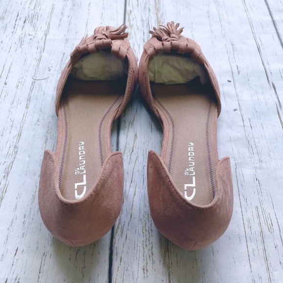 CL by Laundry Women’s Seline Dusty Rose Suede Tassels D’orsay Flats Size 10M - Picture 5 of 10